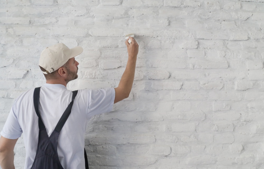 Painting a white brick wall