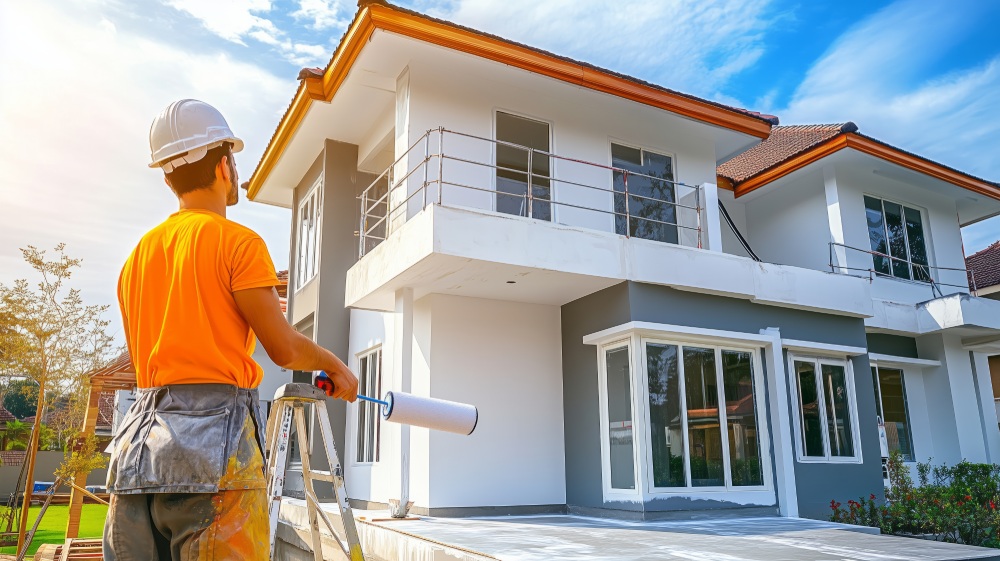 Painter of a newly built house