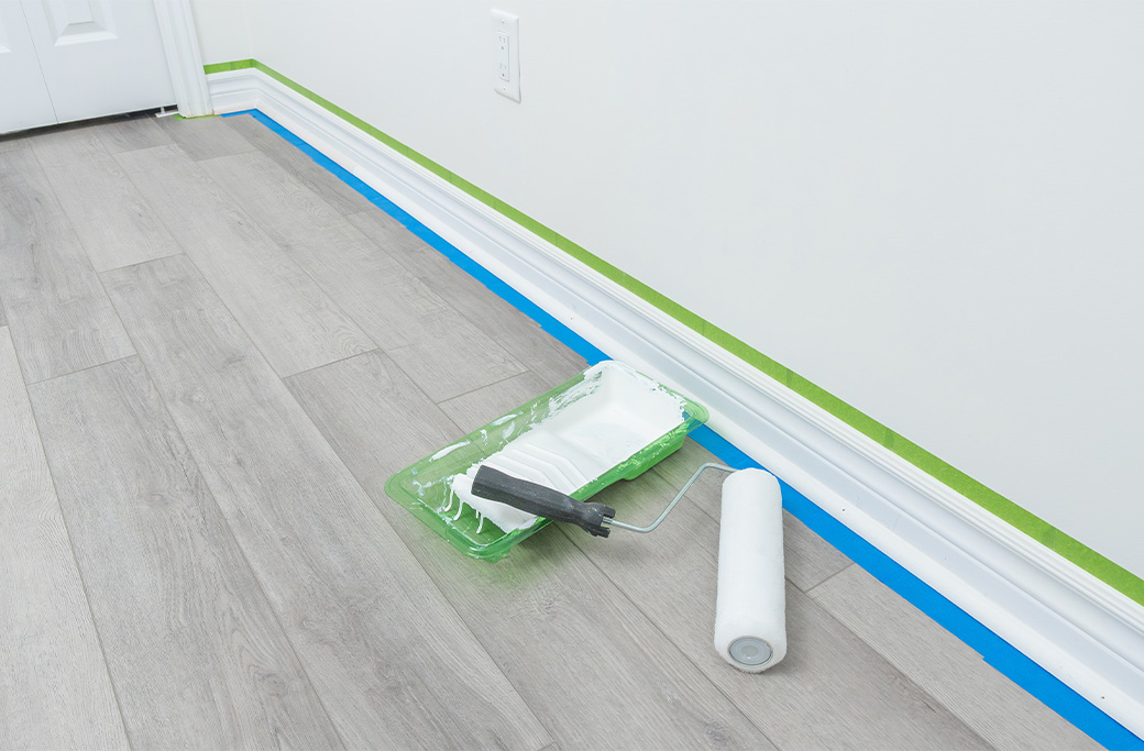 Surface preparation before professional house painting in Myrtle Beach.